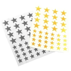 Gomets estrellas oro y plata 2 láminas
