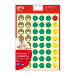 Gomets redondos caras 12 láminas