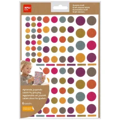 Gomets redondos Nature Kraft 6 láminas