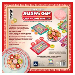 Juego de mesa Sushi Go gira y come dim sum.