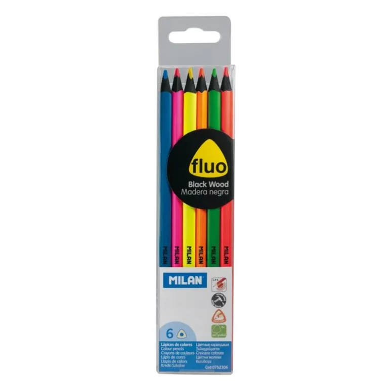 Lápiz color fluorescente 6 colores Milan