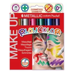 Maquillaje en barra stick 6 colores metalizados Playcolor Instant