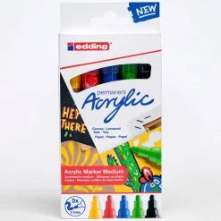 Marcador Edding acrylic 5100 5 colores