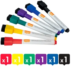 Mini rotulador para pizarra blanca 6 colores