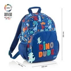 Mochila doble London amigo dinosaurio. 35x22,5x16cm