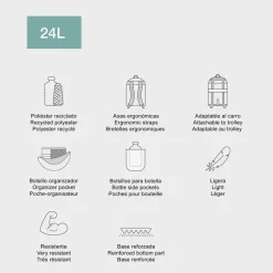 Mochila doble Roma jungle. 40x28x16cm.