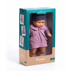 Muñeco abrigo malva 32cm