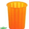 Papelera de plástico naranja translúcido