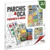 Parchís y oca: tablero con accesorios para 4 jugadores