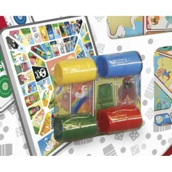 Parchís y oca: tablero con accesorios para 4 jugadores