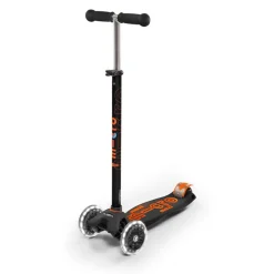 Patinete Maxi Micro Deluxe Led negro/naranja