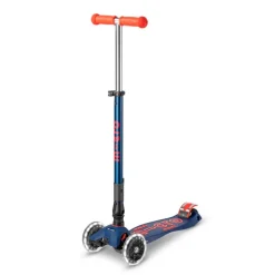 Patinete Maxi Micro Deluxe plegable Led azul y rojo