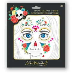 Pegatinas faciales calavera colores