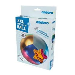 Pelota gigante hinchable metalizada 60cm.