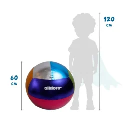 Pelota gigante hinchable metalizada 60cm.