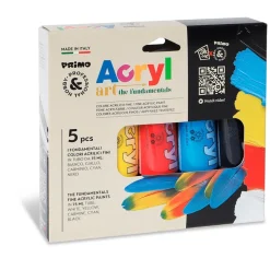 Pintura acrílica set 5 colores en tubo de 75ml