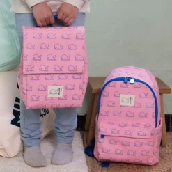 Portamerienda Milan 460 rosa ballenas 20x15x27cm