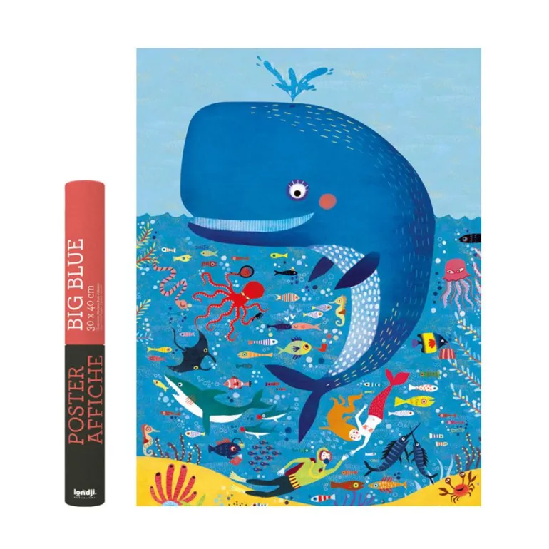 Póster big blue ballena 30x40cm