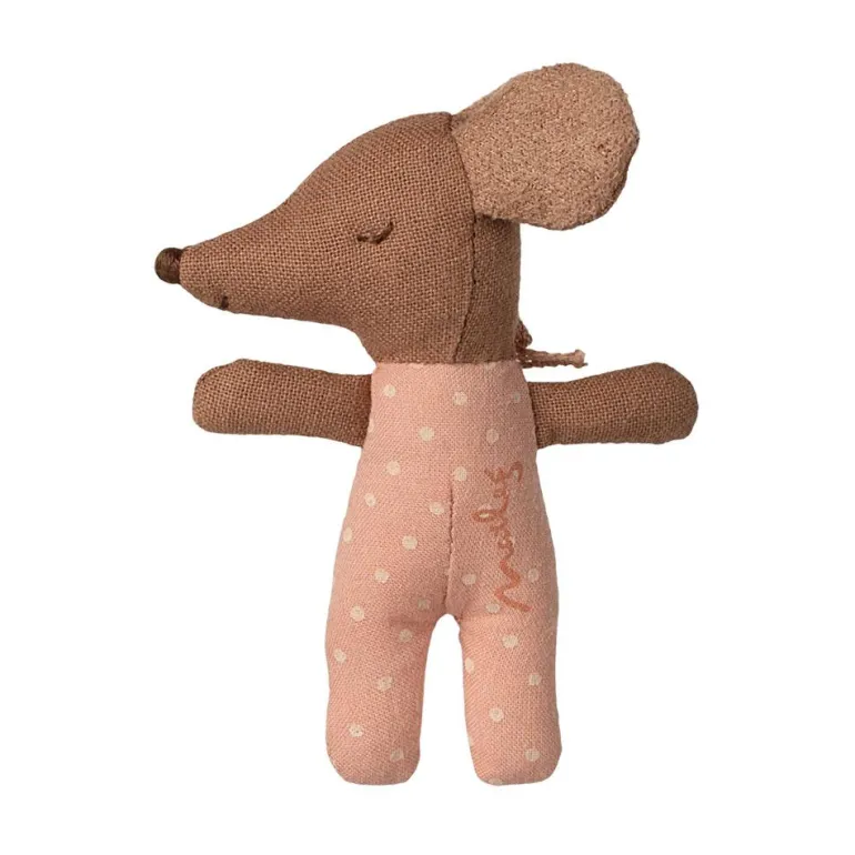 Ratoncito bebé dormido/despierto rosa 8cm. Maileg