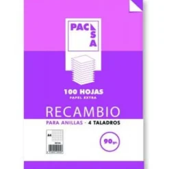 Recambio A4 milimetrado 100 hojas 4 taladros
