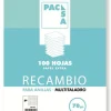 Recambio folio cuadro 4mm. 100 hojas multitaladro
