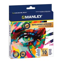 Rotulador acrílico set 10 colores Manley