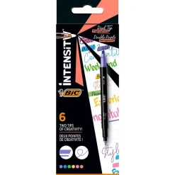 Rotulador doble punta 6 colores Bic Intensity
