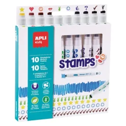 Rotulador doble punta 10 colores Color and Stamp Apli