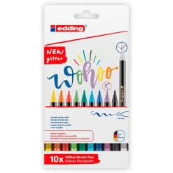 Rotulador Edding 1340 glitter brush 10 colores