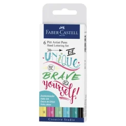 Rotulador lettering 6 unidades tonos pastel Pitt Artist Pen Faber Castell