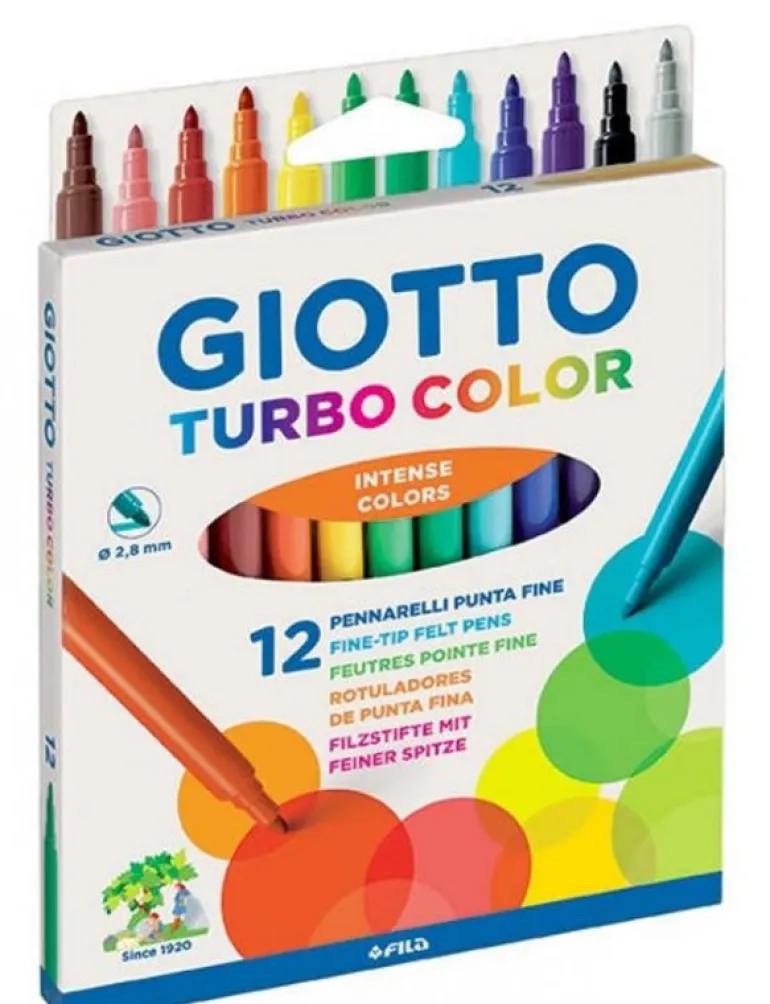 Rotuladores 12 colores Turbo Color Giotto