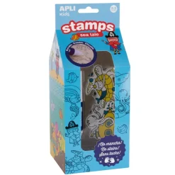 Sellos cuentos del mar 6 unidades con tinta borrable
