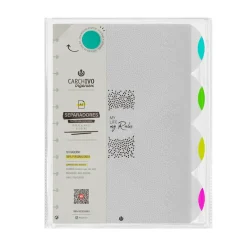 Separadores PP bloc Ingeniox A4 neón 4 posiciones transparente