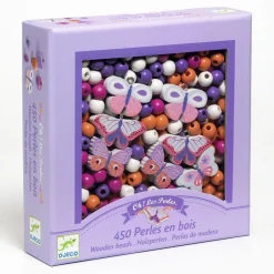 Set 450 abalorios madera mariposas