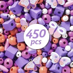 Set 450 abalorios madera mariposas