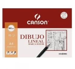 Set 10 láminas dibujo lineal A4 160gr. Canson