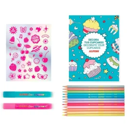 Set Alpino cupcakes decora con lápices de colores y pegatinas
