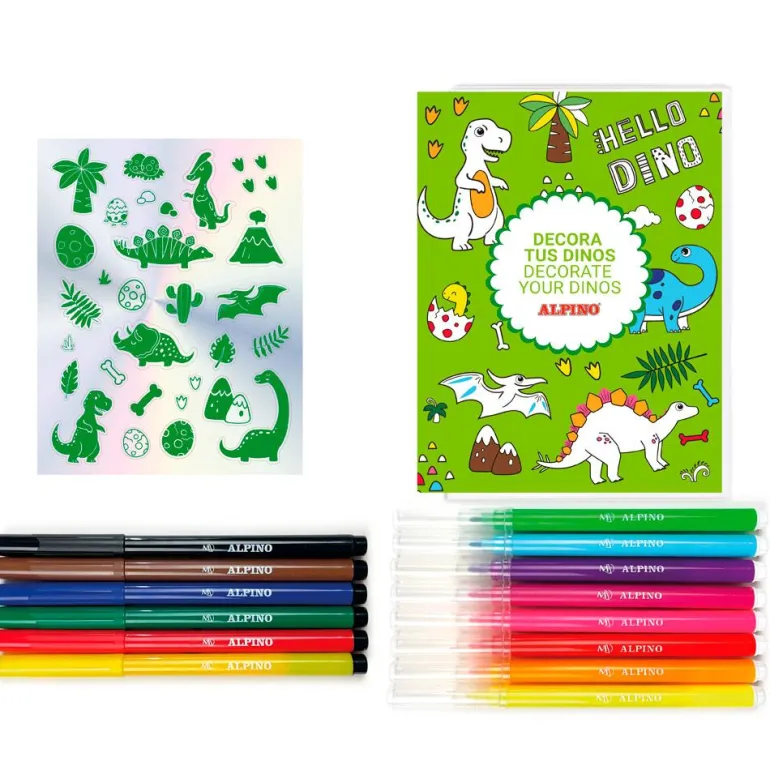 Set Alpino dino decora con rotuladores y pegatinas