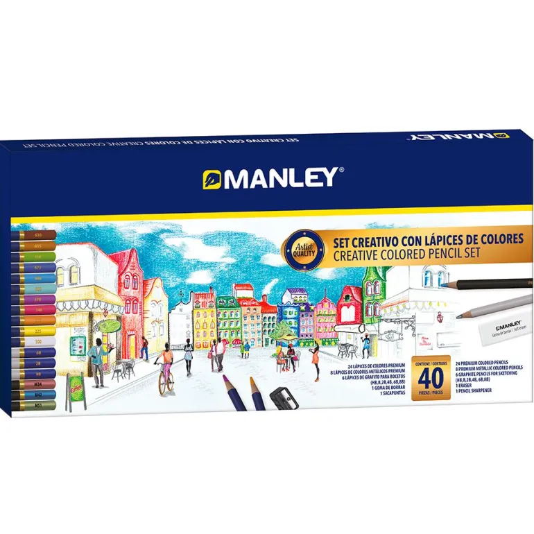 Set creativo lápices color 40 piezas Manley