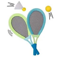 Set raquetas XL con 1 pelota y 1 pelota de bádminton.