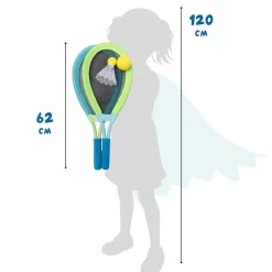 Set raquetas XL con 1 pelota y 1 pelota de bádminton.