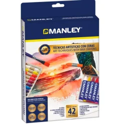 Set técnicas artísticas con ceras 42 piezas Manley