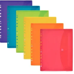 Sobre tamaño A5 PP translúcido multitaladro con cierre de velcro colores surtidos