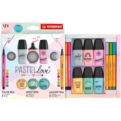 Stabilo set mini pastel love 18 unidades