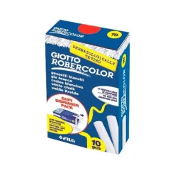 Tizas redondas antialérgicas color blanco 10 unidades