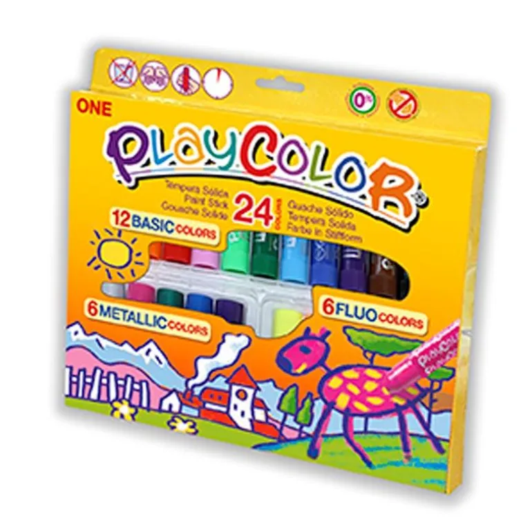 Témpera sólida 24 colores Playcolor Instant
